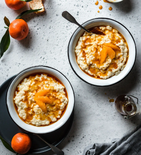  riz au lait à la vanille et caramel de clémentine