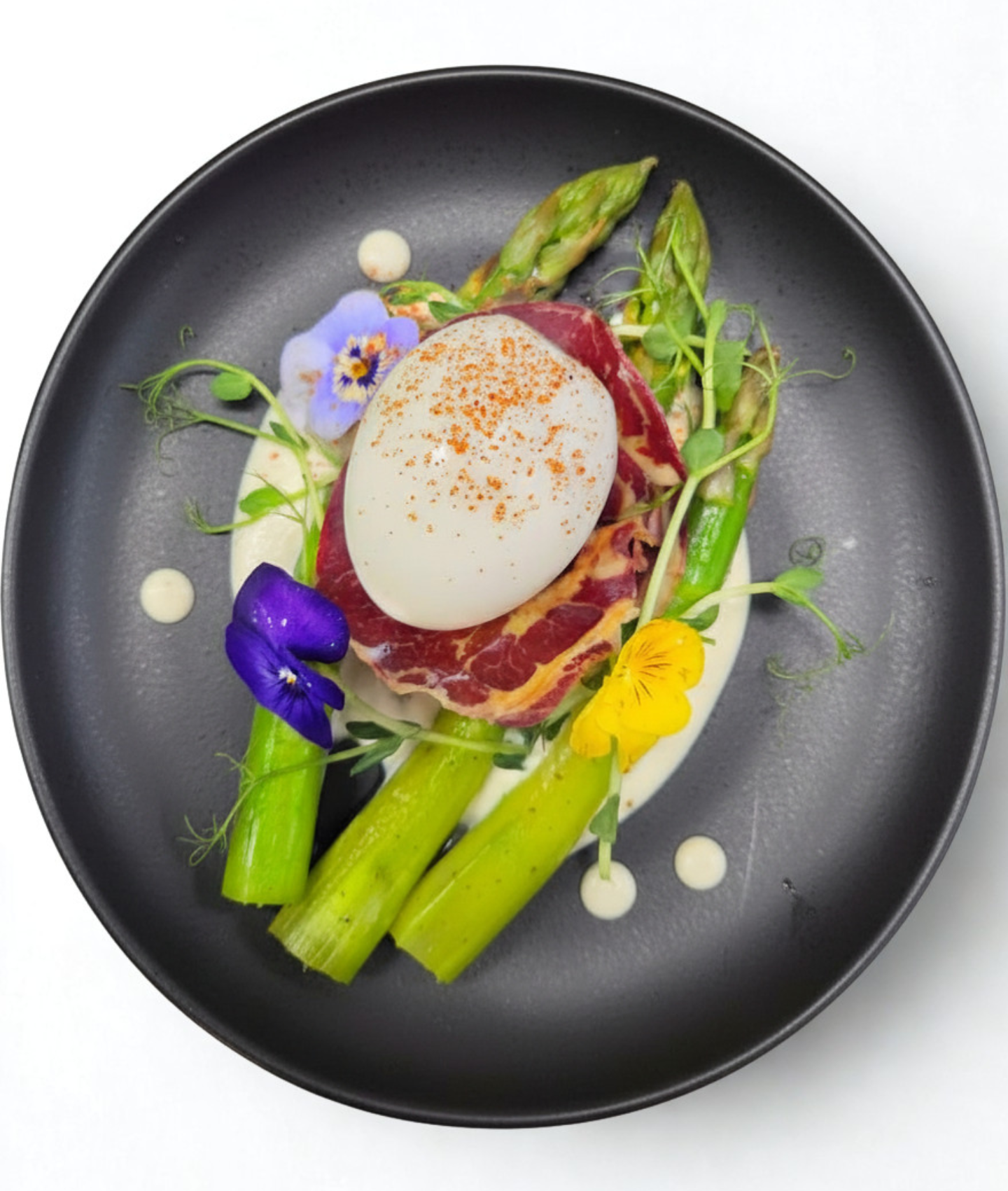  Asperge oeuf mollet coppa grillé