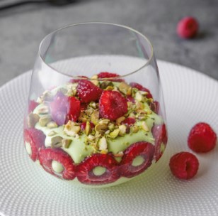 Verrine pistache framboise