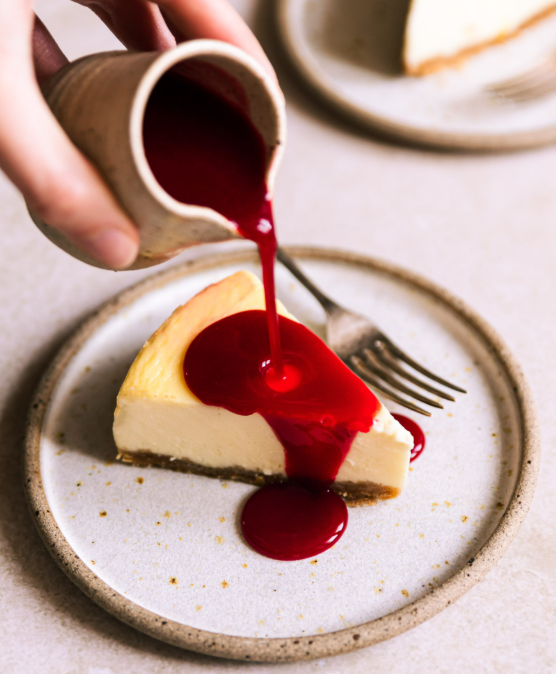 cheesecake citron coulis framboise