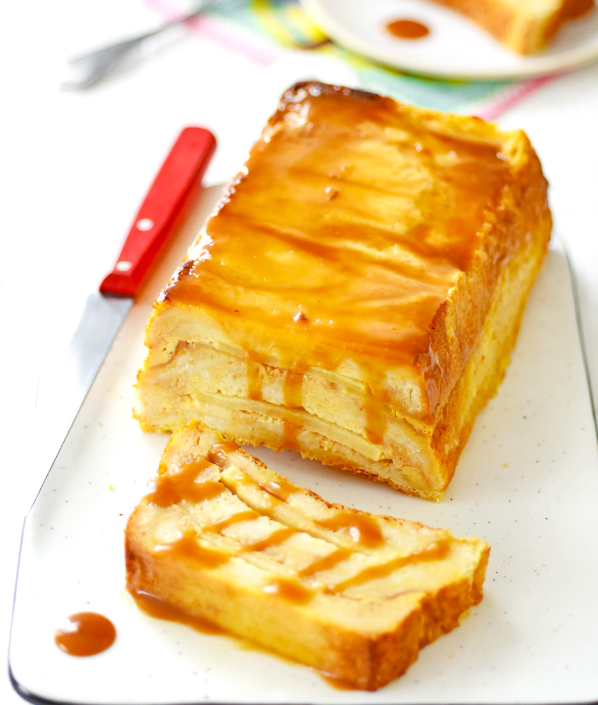 croque cake aux pommes et caramel beurre salé